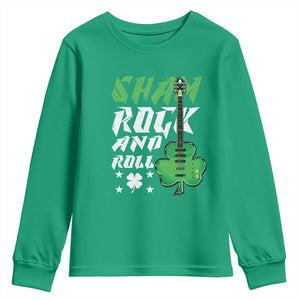 St Patrick's Day Youth Sweatshirt Funny Sham Rock N Roll Shamrock Guitar TS09 Irish Green Print Your Wear
