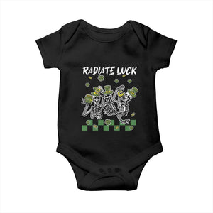 St Patrick's Day Baby Onesie Radiate Luck Funny Skeleton Radiology TS09 Black Print Your Wear