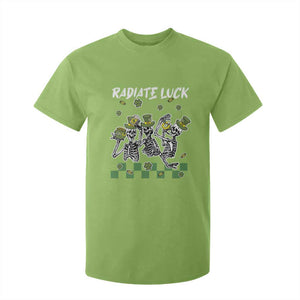 St Patrick's Day T Shirt For Kid Radiate Luck Funny Skeleton Radiology TS09 Lime Print Your Wear