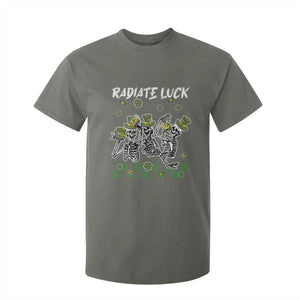 St Patrick's Day T Shirt For Kid Radiate Luck Funny Skeleton Radiology TS09 Military Green Print Your Wear
