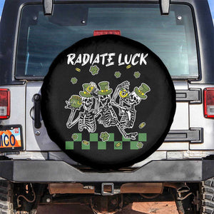 St Patrick's Day Spare Tire Cover Radiate Luck Funny Skeleton Radiology TS09 No hole Black Print Your Wear