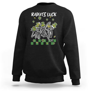 St. Patrick's Day Sweatshirt Radiate Luck Funny Skeleton Radiology TS09 Black Printyourwear