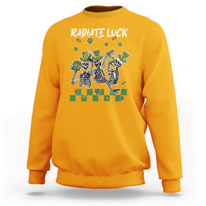 St. Patrick's Day Sweatshirt Radiate Luck Funny Skeleton Radiology TS09 Gold Printyourwear