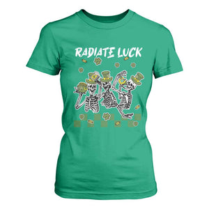St Patrick's Day T Shirt For Women Radiate Luck Funny Skeleton Radiology TS09 Irish Green Print Your Wear