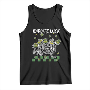 St Patrick's Day Tank Top Radiate Luck Funny Skeleton Radiology TS09 Black Print Your Wear