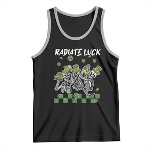 St Patrick's Day Tank Top Radiate Luck Funny Skeleton Radiology TS09 Black Athletic Heather Print Your Wear