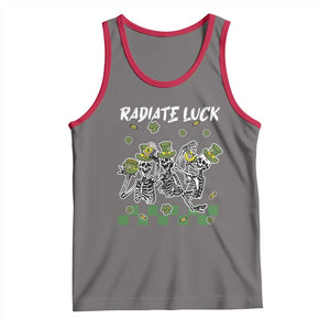 St Patrick's Day Tank Top Radiate Luck Funny Skeleton Radiology TS09 Deep Heather Red Print Your Wear