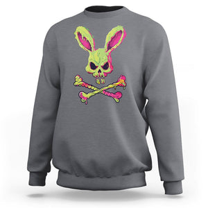 Easter Day Sweatshirt Bunny Skull Cross Bone Melting TS09 Charcoal Printyourwear