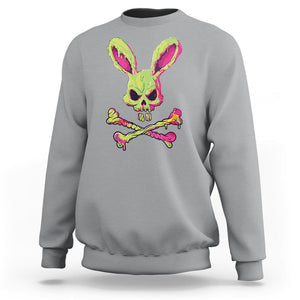 Easter Day Sweatshirt Bunny Skull Cross Bone Melting TS09 Sport Gray Printyourwear