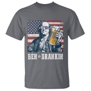 Funny 4th Of July Drinking T Shirt Ben Drankin Benjamin Franklin Patriotic Party TS09 Charcoal Print Your Wear