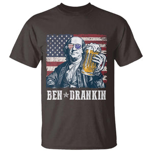 Funny 4th Of July Drinking T Shirt Ben Drankin Benjamin Franklin Patriotic Party TS09 Dark Chocolate Print Your Wear