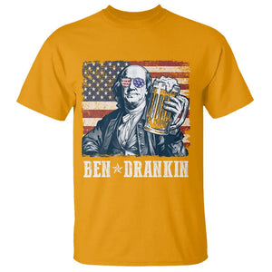 Funny 4th Of July Drinking T Shirt Ben Drankin Benjamin Franklin Patriotic Party TS09 Gold Print Your Wear
