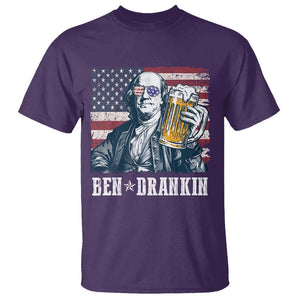 Funny 4th Of July Drinking T Shirt Ben Drankin Benjamin Franklin Patriotic Party TS09 Purple Print Your Wear