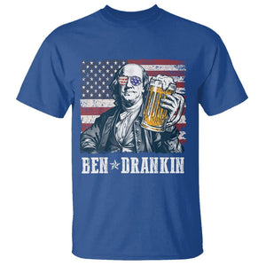Funny 4th Of July Drinking T Shirt Ben Drankin Benjamin Franklin Patriotic Party TS09 Royal Blue Print Your Wear