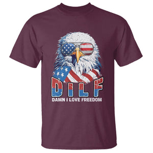 Funny 4th Of July T Shirt Damn I Love Freedom TS09 Maroon Print Your Wear
