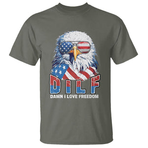 Funny 4th Of July T Shirt Damn I Love Freedom TS09 Military Green Print Your Wear