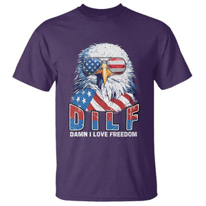 Funny 4th Of July T Shirt Damn I Love Freedom TS09 Purple Print Your Wear