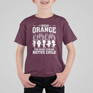 Orange For Native Child T Shirt For Kid Truth And Reconciliation Indigenous Children TS09 Maroon Print Your Wear