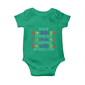 Anti Bullying Baby Onesie Share Kindness Promotion Acceptange Encourage Inclusion TS09 Irish Green Print Your Wear