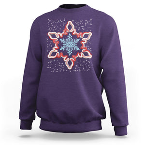 Snowflake Candy Cane Snow Christmas Pajamas Sweatshirt TS09 Purple Printyourwear