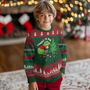 Christmas Cute Dinosaur Ugly Christmas Sweater Struggle Is Real TS09 Christmas Print Your Wear