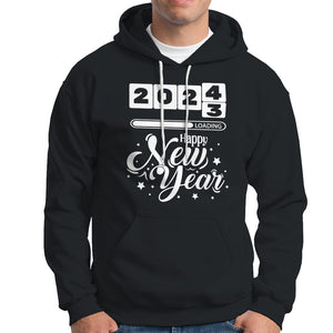 Happy New Year 2024 Loading Goodbye 2023 Hoodie TS09 Black Printyourwear