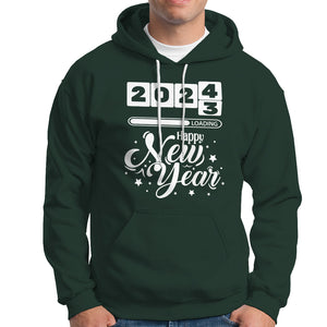 Happy New Year 2024 Loading Goodbye 2023 Hoodie TS09 Dark Forest Green Printyourwear