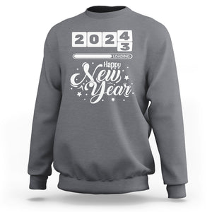 Happy New Year 2024 Loading Goodbye 2023 Sweatshirt TS09 Charcoal Printyourwear