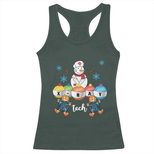 Funny Chrsitmas Racerback Tank Top Snowman Nurse Xray Gingerbread TS09 Dark Forest Green Print Your Wear