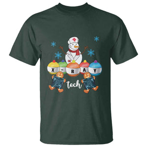 Funny Chrsitmas T Shirt Snowman Nurse Xray Gingerbread TS09 Dark Forest Green Print Your Wear