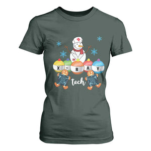 Funny Chrsitmas T Shirt For Women Snowman Nurse Xray Gingerbread TS09 Dark Forest Green Print Your Wear