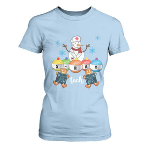 Funny Chrsitmas T Shirt For Women Snowman Nurse Xray Gingerbread TS09 Light Blue Print Your Wear