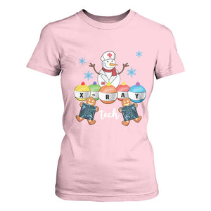 Funny Chrsitmas T Shirt For Women Snowman Nurse Xray Gingerbread TS09 Light Pink Print Your Wear