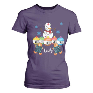 Funny Chrsitmas T Shirt For Women Snowman Nurse Xray Gingerbread TS09 Purple Print Your Wear