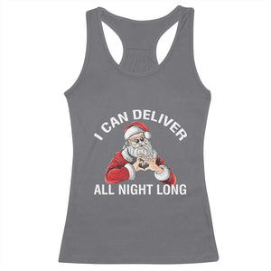 Funny Chrsitmas Racerback Tank Top I Can Deliver All Night Long TS09 Charcoal Print Your Wear