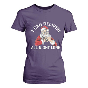 Funny Chrsitmas T Shirt For Women I Can Deliver All Night Long TS09 Purple Print Your Wear