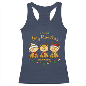 Christmas Nurse Nicu Crew Tiny Reindeer Racerback Tank Top TS09 Navy Print Your Wear