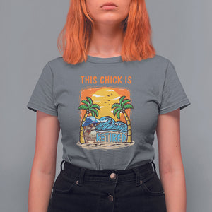 Retirement T Shirt For Women This Chick Is Retired Women Relax At The Beach TS09 Charcoal Printyourwear