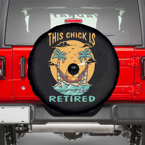 Retirement Spare Tire Cover This Chick Is Retired Women Relax At The Beach TS09 Black Print Your Wear