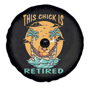 Retirement Spare Tire Cover This Chick Is Retired Women Relax At The Beach TS09 Print Your Wear