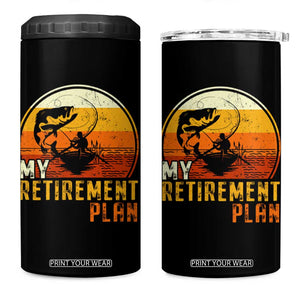 Funny Retirement Plan 4 in 1 Can Cooler Tumbler Retired Fisherman Fishing TS09 One Size: 16 oz Black Print Your Wear