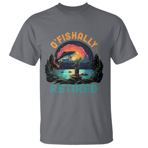 Retirement T Shirt O'fishally Retired Fishing Men TS09 Charcoal Printyourwear