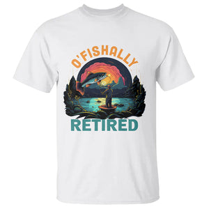 Retirement T Shirt O'fishally Retired Fishing Men TS09 White Printyourwear