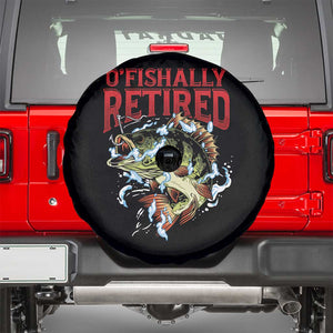 Retirement Fishing O'fishally Retired Fisherman Spare Tire Cover TS09 Black Print Your Wear