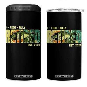 Retirement 4 in 1 Can Cooler Tumbler O'fishally Retired Fishing Men Fisherman TS09 One Size: 16 oz Black Print Your Wear
