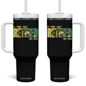 Retirement Tumbler With Handle O'fishally Retired Fishing Men Fisherman TS09 One Size: 40 oz Black Print Your Wear
