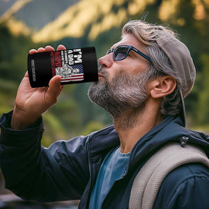 Funny Retirement 4 in 1 Can Cooler Tumbler I'm A Dad A Grandpa And A Retired Army Nothing Scares Me TS09 Print Your Wear