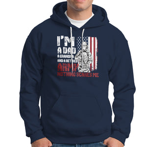 Retirement Hoodie I'm A Dad A Grandpa And A Retired Army Nothing Scares Me TS09 Navy Printyourwear
