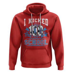 I Kicked 100 Days Of School Soccer Player Hoodie TS09 Red Printyourwear