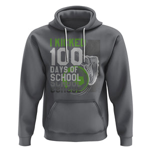 I Kicked 100 Days Of School Soccer Player Hoodie TS09 Charcoal Printyourwear
